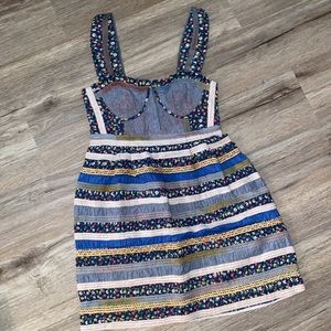 Free People Denim Babydoll Dress w. Corset top